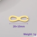 Golden infinity symbol charm 28x10mm stainless steel connector jewelry diy making component - Gold Mini Infinity Style (KLJ463-Z)