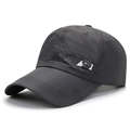 Quick-dry dark grey baseball cap for men and women with sporty side patch detail - Adjustable / Dark Gray