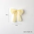 Creamy yellow 23x30cm sheer organza bow decoration for Christmas trees and home decor - 30cm / Beige