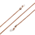 Rose gold rope chain eyeglass strap with adjustable silicone ends and lobster clasps - Rose Gold