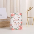 Elegant Team Bride wedding gift bag with rose gold foil and floral pattern - 27x21x11cm / Style 120-9