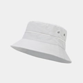 Dettaglio del cappello da sole in nylon a rapida asciugatura con occhielli e tesa cucita - Grigio chiaro