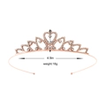 Diadème de princesse cœur en or rose avec strass, mesurant 1,5 pouce de haut et 4,9 pouces de large - Couronne à motif de cœur d'amour évidé en or rose (Style 33)