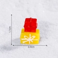 Miniature stacked yellow and red gift box ornament for DIY landscape decor, 1.1cm height - 22# Red Gift Box