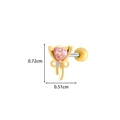Pink heart zircon bow stud earrings in gold-plated titanium steel measuring 0.72x0.51cm - 1# Gold (Bowknot Heart)