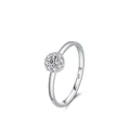 Elegante anillo de flor en plata de ley S925 con circonitas brillantes para mujer - Talla EE. UU. 5 / Plateado