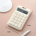 Cute cream white scientific calculator with cartoon bunny keys and clear LCD display - Milk Yellow 859b