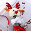 DIY Christmas reindeer decoration kit with red antlers and ears for floral arrangements - Red Antler Reindeer Set (5 Pairs/No Flowers)
