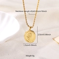 Collana in acciaio al titanio dorato con ciondolo ovale a girasole e catena a corda - Girasole