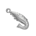 Silver curved fish-shaped pendant accessory in polished stainless steel for DIY jewelry - Steel 553# Shrimp / 9.5*20.5mm