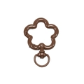Brown flower-shaped alloy spring clasp ring for DIY jewelry and keychain accessories - Baked Dark Coffee