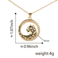 Detail van vergulde ketting van 2,7 cm met zirkoon luipaardkop hanger en de afmetingen - Gouden Luipaardkop Holle Ring Ketting
