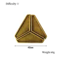 Casse-tête en alliage de bronze 48mm avec structure triangulaire et fini métal vintage - Serrure Triangle