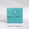 Tiffany blue velvet jewelry pouch 7x7cm with snap button for rings and earrings - 小号款(7cm*7cm) / Teal Blue