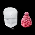 DIY Christmas tree candle silicone mold with floral cone design for soap making - Heart Succulent Tree / Milky White