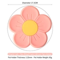Dessous de plat en silicone fleur de cerisier rose, diamètre 17,5 cm, épaisseur 5,35 mm - 17.5cm Diamètre / Rose