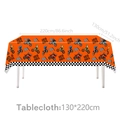 Orange motocross tablecloth 130x220cm featuring motorcycle riders and racing flags - Tablecloth 130*220CM