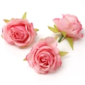 Tres cabezas de rosas de seda artificial rosa para bodas sobre fondo blanco - #7 Rosa Retro (Pack de 3)