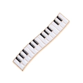 Pinza para el pelo con teclado de piano en blanco y negro con elegantes bordes dorados - Pequeño / Dorado