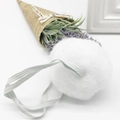 Coda di coniglio in morbido peluche bianco con elastico verde per costumi festivi - Coda a Pompon Bianco