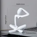 Statua del pensatore bianco opaco, scultura astratta moderna, altezza 10,9 cm - Tipo C Bianco