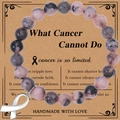 Pink and black natural stone bead bracelet with a silver ribbon bow cancer charm - Pink Zebra Stone Bracelet