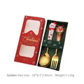 Christmas spoon and fork set in gold finish with snowman and reindeer decor - Big Figure Style B 2PCS Set / Silver