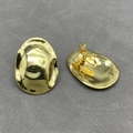 Detailed view of irregular geometric gold clip-on earrings with screw-back mechanism - Clip-on Earrings / Gold Ear Clip