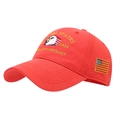Red 250th Anniversary baseball cap with gold eagle embroidery and USA flag patch - Style A Baseball Cap Red