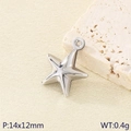 Ciondolo a stella in acciaio inossidabile lucido 14x12mm per gioielli fai-da-te - Stile Stella a Cinque Punte Colore Acciaio(KLJ10046-Z) / 14x12mm