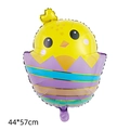 Easter cartoon chick hatching from purple eggshell foil balloon for party decor 44x57cm - Easter Chick