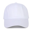Klassische weiße Softtop-Baseballkappe mit Sechs-Panel-Design und gebogenem Schirm für Sonnenschutz - Verstellbar / Weiß