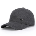 Berretto da baseball invernale grigio scuro da uomo in lana con logo metallico - Regolabile / Grigio