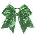 Nœud papillon à paillettes vert émeraude avec élastique pour filles et cheerleading - Vert de Noël