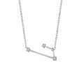 Vue détaillée du collier constellation en argent avec pierres étincelantes en zircone - Argent-Bélier
