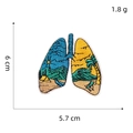 Detailed view of lung-shaped landscape embroidery patch with dimensions 5.7cm x 6cm - Style 10/Lung Nature