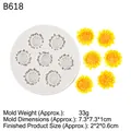 7-cavity sunflower silicone mold for daisy chocolate fondant and soap making crafts - 2# Grey B618 / Gray