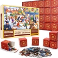 Calendrier de l'Avent puzzle de Noël avec 1008 pièces dans 24 petites boîtes rouges - Style sd23 (70x50cm)