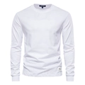 Classic white long sleeve cotton T-shirt featuring a crew neck and clean minimalist design - M / White
