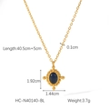 Specifiche dettagliate delle dimensioni per la collana a croce d'oro con gemma blu - Blu(HC-N40140-BL)