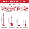 Detailed dimension guide for red Valentine stickers showing sizes for hearts and Cupid - 90x30cm / Red Lip Heart Style (CT24Y12871T_R)