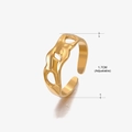 Adjustable 1.7cm hollow wave open ring in 18K gold plated stainless steel - Gold (249 Style) / 1.7cm (Adjustable)