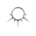 Anello al naso in titanio G23 con punte e perline stile punk argento su sfondo bianco - 1.2x8mm / Color Acciaio