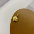 18K gold plated necklace with a circular zircon pavé letter K apple pendant - Letter K Pendant + Universal Chain
