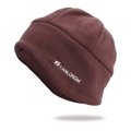 Gorro de forro polar marrón oscuro para deportes al aire libre con logo bordado - café