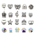 DIY bead set featuring silver alloy and colorful enamel pendants in various shapes - 20Pcs Multicolor Series Alloy Beads