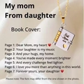 Titanium book locket necklace in silver and gold finish with Best Mom ever engraving - 45 Two-tone Letter for Mom Necklace