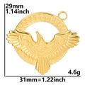 Colgante de pájaro en acero inoxidable dorado con nudos celtas, joya animal 29x31mm - Color Dorado (Solo Colgante)