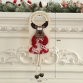 Decorazione natalizia per porta a forma di renna con campanelli e maglia rossa - Alce