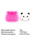 Pink silicone panda mold for DIY fondant and chocolate cake decorations with size details - 3#Small (B439)